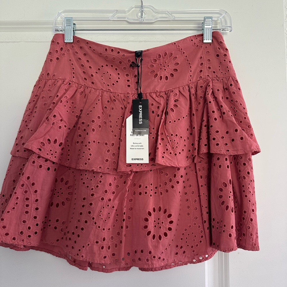 Express Mauve/dusty rose  Eyelet Skirt